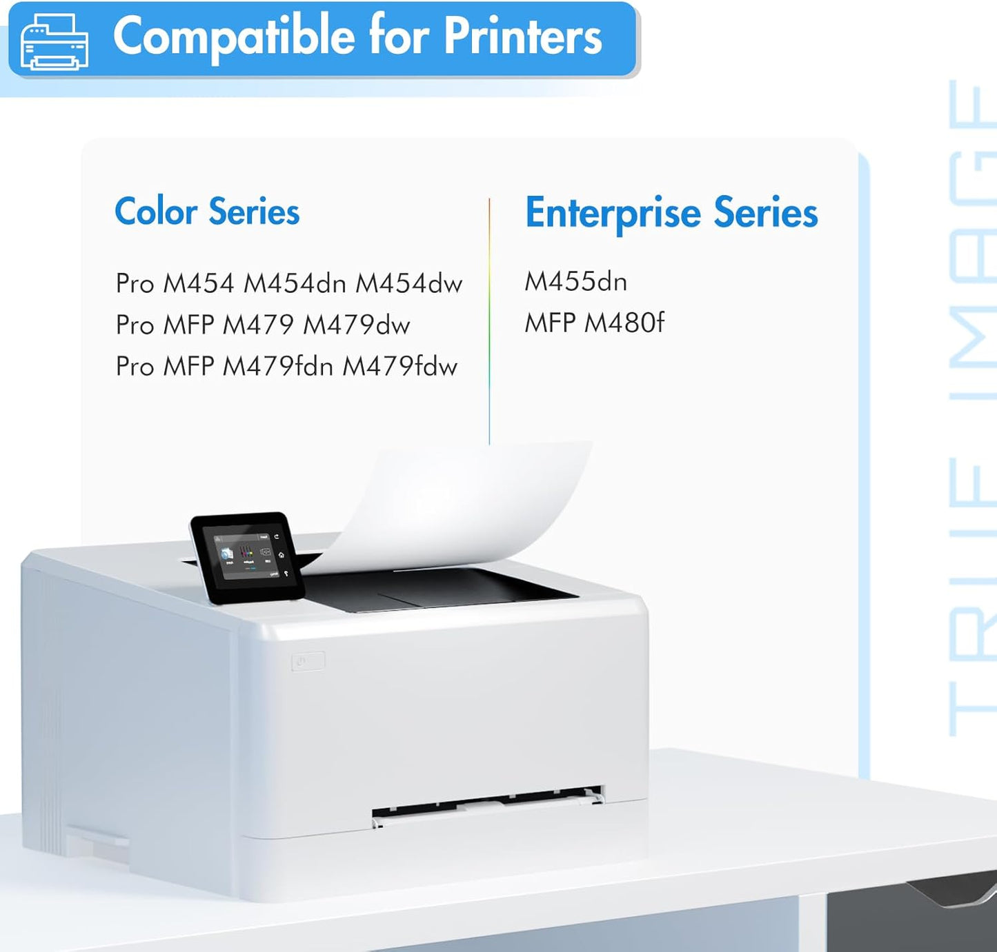 414A Toner Cartridges 4 Pack: MFP M479fdw Compatible Replacement for HP 414A 414X M479fdn M454dn W2020A for HP Color Laserjet Pro MFP M479fdw M454dw Printer Ink High Yield with Chip (K/C/M/Y)