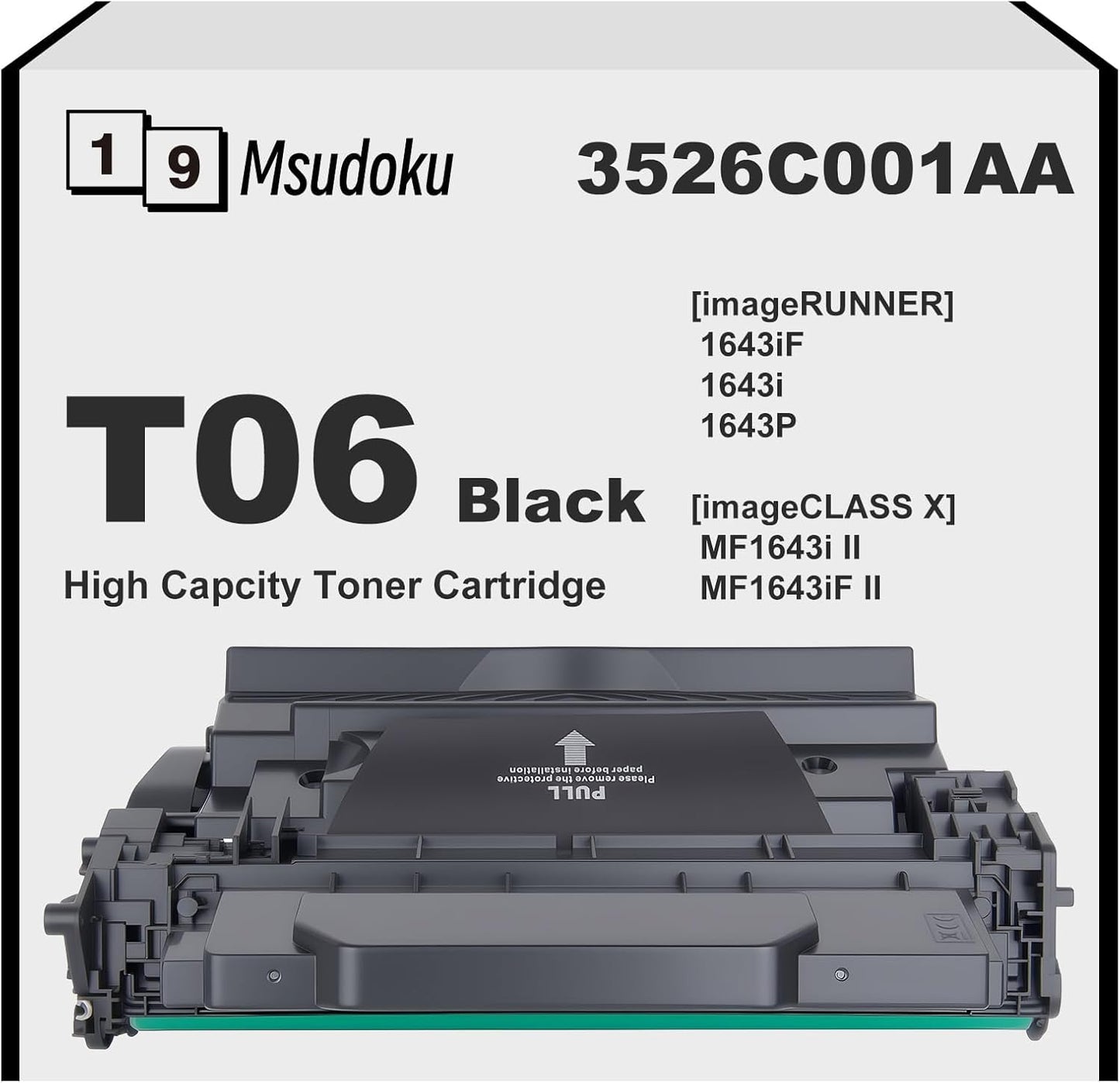 T06 T06L Black High Yield Toner Cartridge with New Chip (3526C001AA) Compatible with Canon imageRUNNER 1643 1643i 1643iF 1643P, imageCLASS X MF1643i II MF1643iF II Printer (1-Pack)