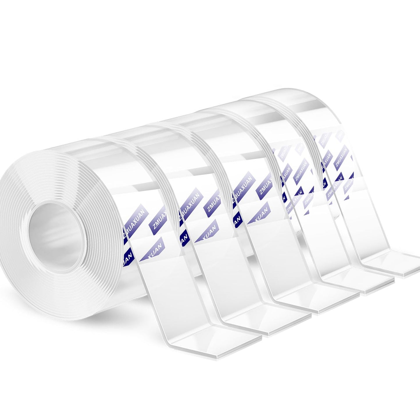 Nano Tape Adhesive Reusable,Double Sided Mounting Tape Heavy Duty Removable,Picture Hanging Strips Poster Putty,Clear Thick Gel Sticky Tack Wall Glue for Hangers,Photo(9.85 FT-5 Pack)