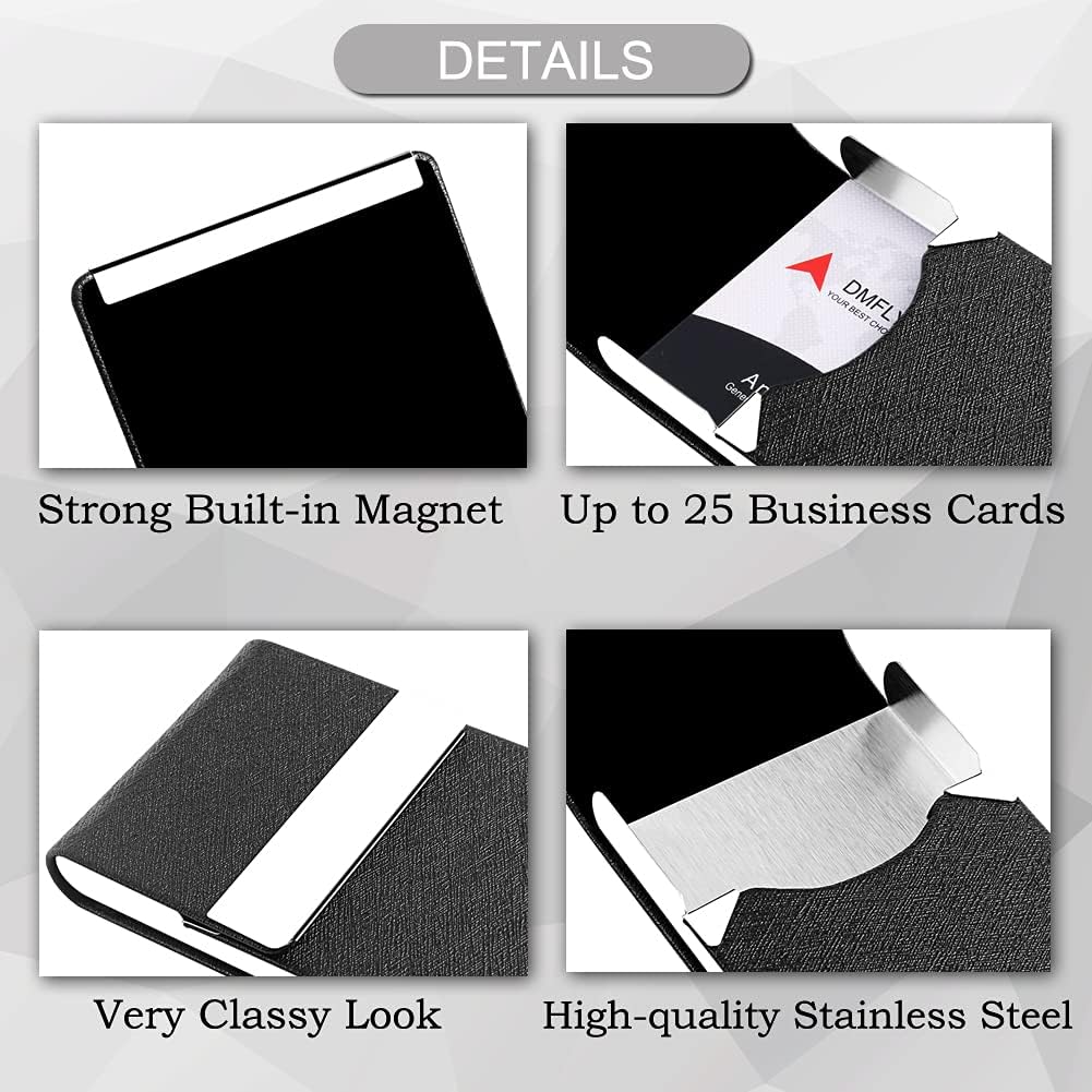 Professional Business Card Holder, Pocket Business Card Case for Women & Men, PU Leather Multi Card Case, Credit Card Wallet, Name Card Holder with Magnetic Closure