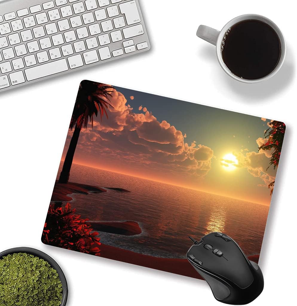 Customized Square Gaming Women's Mouse Pad, Anti Slip Rubber Base Mouse Pad On The Lake During Sunset, Desktop and Laptop Mouse Pads