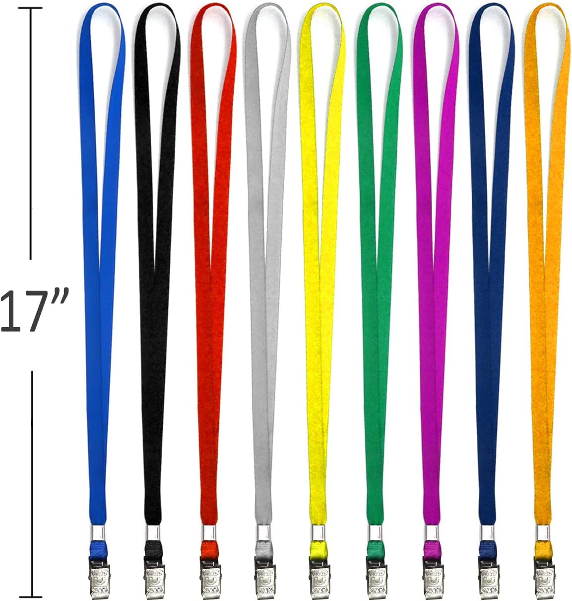 Beebel Green Lanyards 100 Pack Nylon Flat Badge Lanyard for Id Badge Name Tag (Green, 100 Pack)