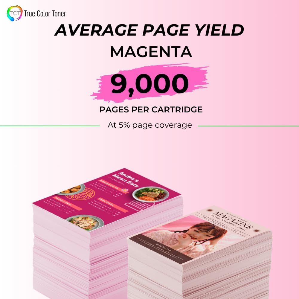 TCT TN439 Magenta Toner Cartridge - Compatible Replacement for Brother TN439 TN-439 TN439M Magenta Works with Brother HL-L8360CDW L8360CDWT MFC-L8900CDW L9570CDW Printers (9,000 Pages)