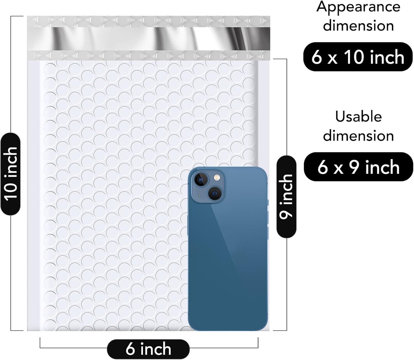 Fuxury Bubble Mailers 6x10“ 3000 Pack White Padded Envelopes Usable Size 6x9" Thick Mailing Envelopes Bubble Padded, Shipping Bags for Mailing,Packaging, Small Business, Boutique, Bulk #0