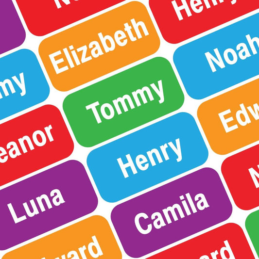 Personalized Waterproof Name Labels Press and Stick Custom Name Stick on Clothing Labels. Customized Up to 3 Lines Great for Camp & Daycare