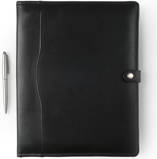 Leather Portfolio - Professional Portfolio Organizer, Resume Folder, Leather Padfolio for Men and Women, Business Portfolio with cardholder, Portfolio Folder - Leather Folder