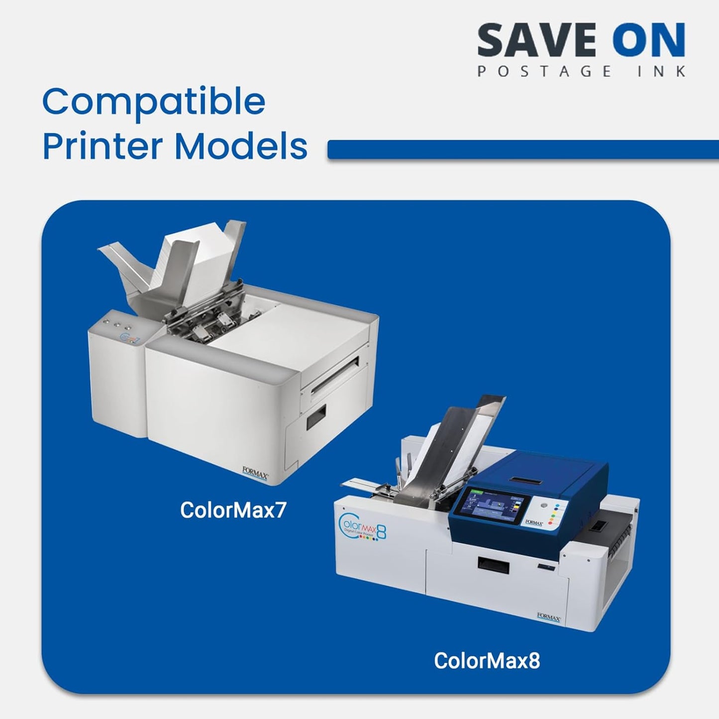 Save On Postage Ink, Memjet Ink Cartridge Compatible Formax CJ-21 | Memjet Ink Compatible HI-Cap Cyan Ink Tank for ColorMax7 and ColorMax8
