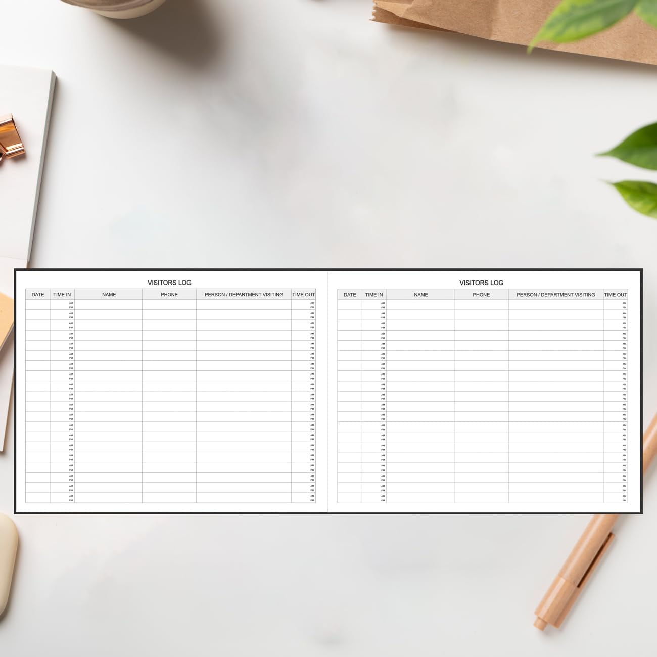 Visitors Register Book - Visitor Log Book with 120 Pages, 9" X 7", Black Hardbound Cover, Wedding Reception and Events Reception Supplies