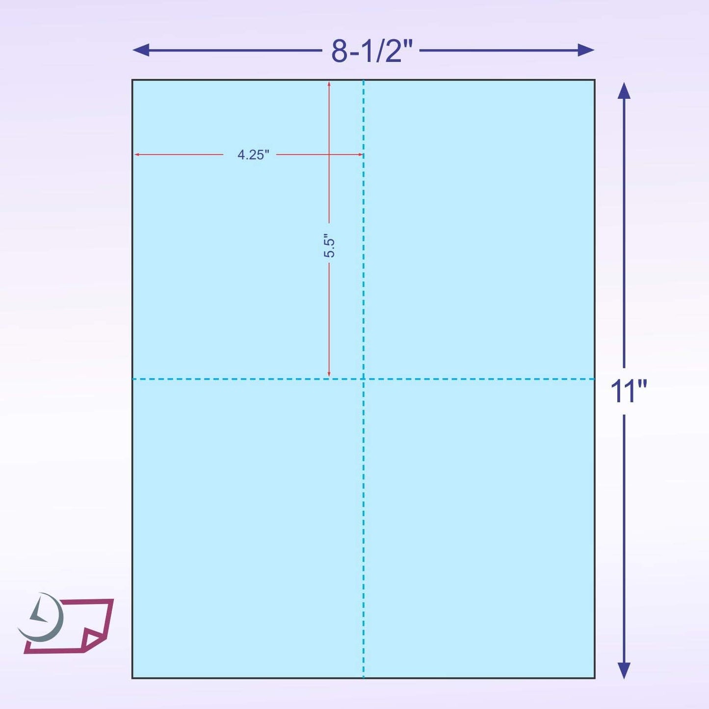 NextDayLabels - 8-1/2" x 11" Laser/Inkjet Postcards 4 Per Page, (4-1/4" x 5-1/2" Each Card | Blue, 200 Cards)