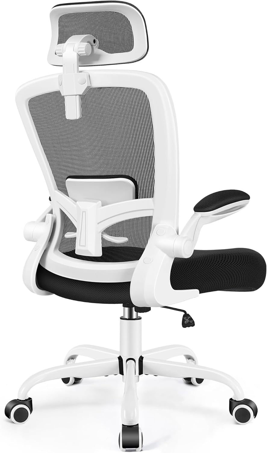 FelixKing Ergonomic Office Chair, Headrest Desk Chair with Adjustable Lumbar Support, Home Office Swivel Task Chair with High Back and Armrest, Adjustable Height Gaming Chair (White)