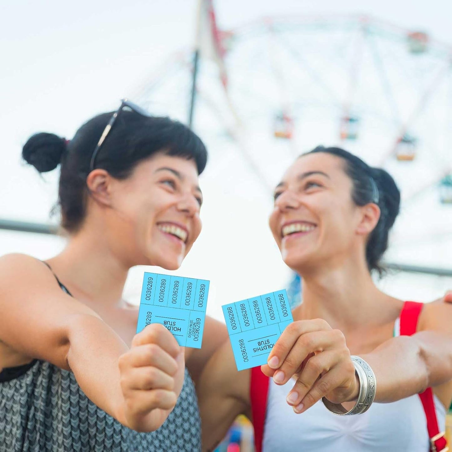 Kosiz 504 Sheets 5 Bid Raffle Ticket with Different Numbers Per Sheet Chinese Auction Tickets for Events Church Basket Auction Silent (Lake Blue)