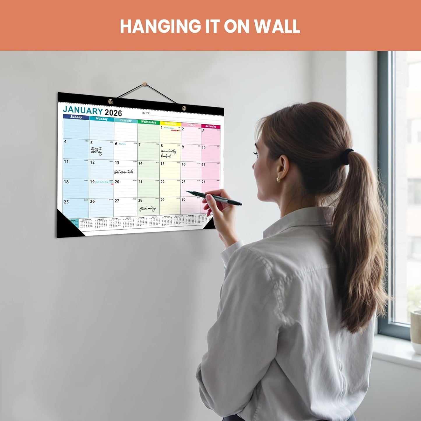 COMIX 12 Month Desk Calendar 2026 (Jan 2026–Dec 2026) – 17" x 12" Wall Calendar with to-Do List & Notes,2026 Calendar Monthly Planner for Home, School, or Office Organization