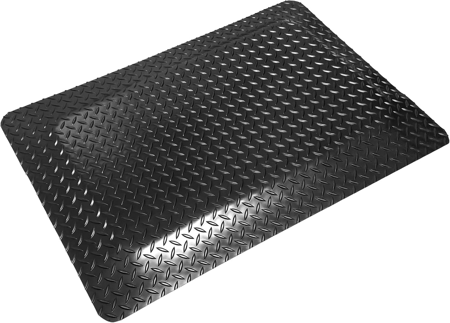Rhino Mats, American Classic Diamond Anti-Fatigue Mats, Industrial Ergonomic Comfort Standing Mat for Work, Home, Garage, Office, Kitchen or Anywhere (Black 1" Thick, 4 FT. x 19 FT.)