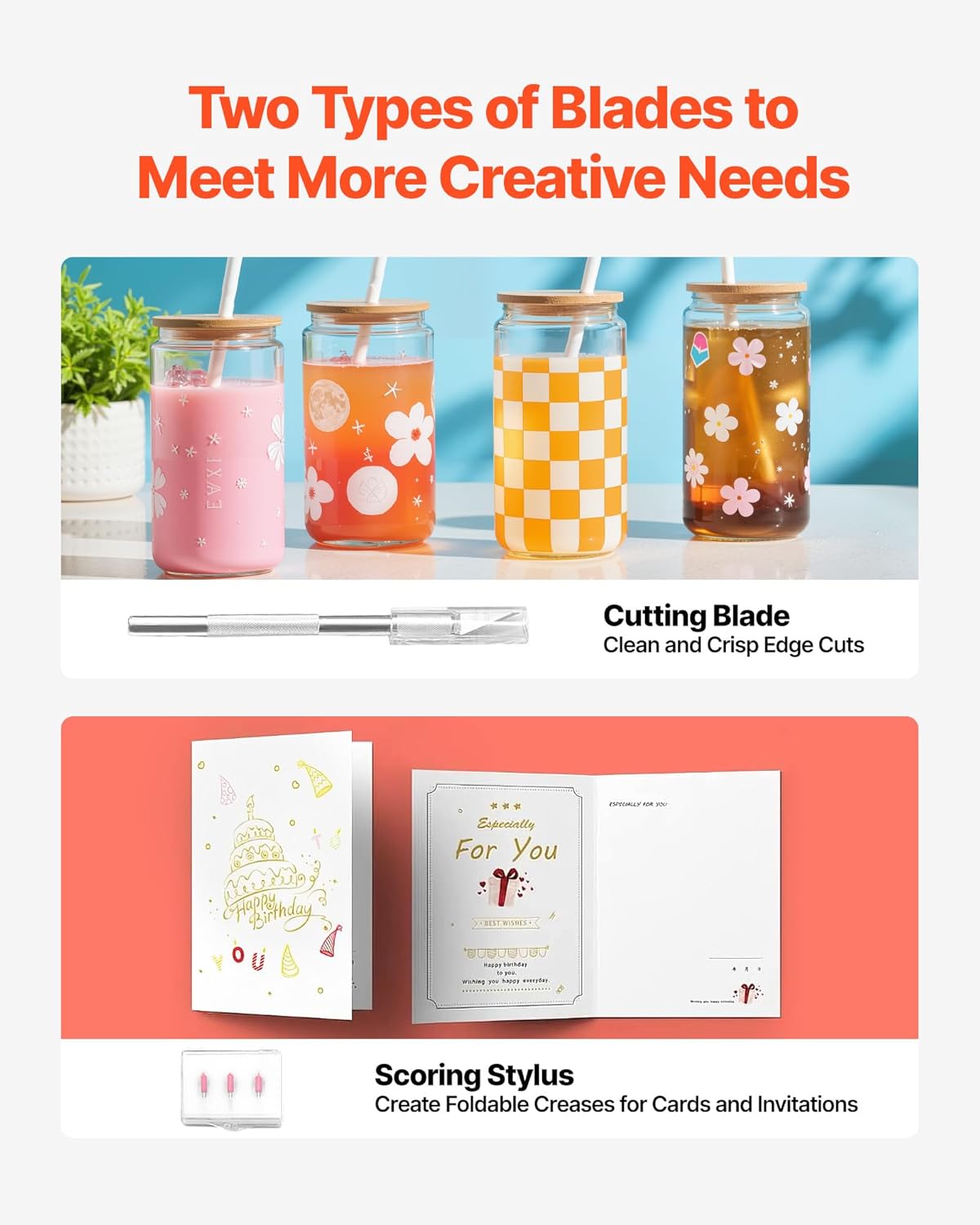 VEVOR Cutting Machine, Automatic Edge Detection Vinyl Cutter Machine with Two Types of Blades, Design Software and Materials, Compatible with Multiple File Formats, for Creating Customized DIY Crafts