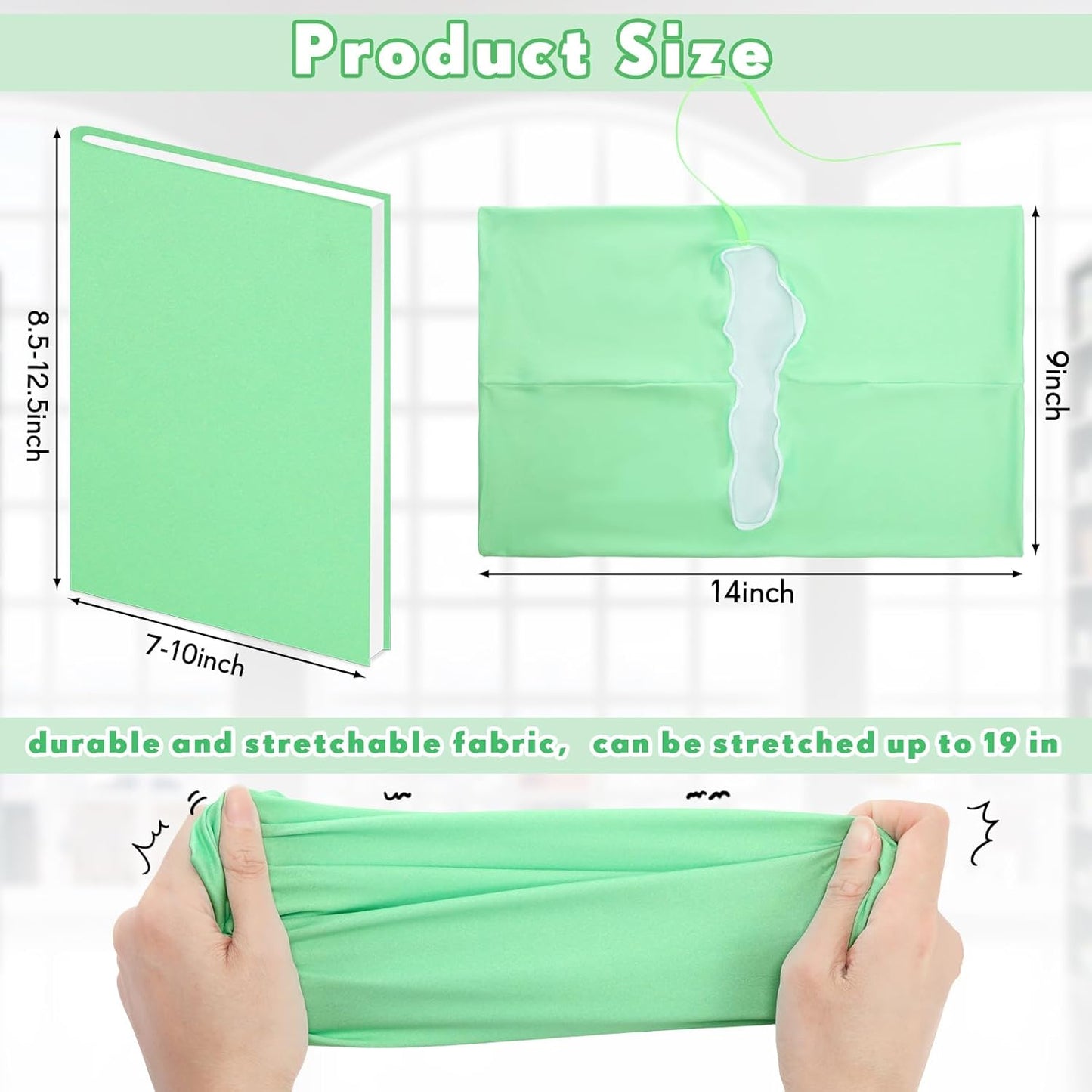 PerKoop 12 Pcs Jumbo Book Covers Stretchable Fabric School Book Protector Reusable Washable Cover Protector for Most Hardcover Textbooks(Vivid Colors,9 x 11 Inch)
