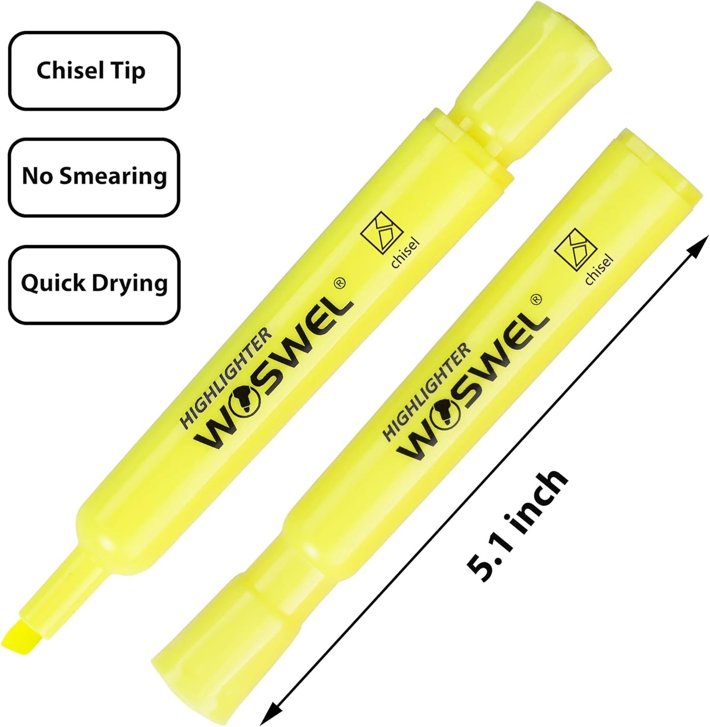 Highlighters Bulk, 108 Pack Tank Style Highlighters Set, Fluorescent Yellow, Chisel Tip Highlighter Markers Bulk for Kid and Adult Coloring, Highlighting as School Supplies