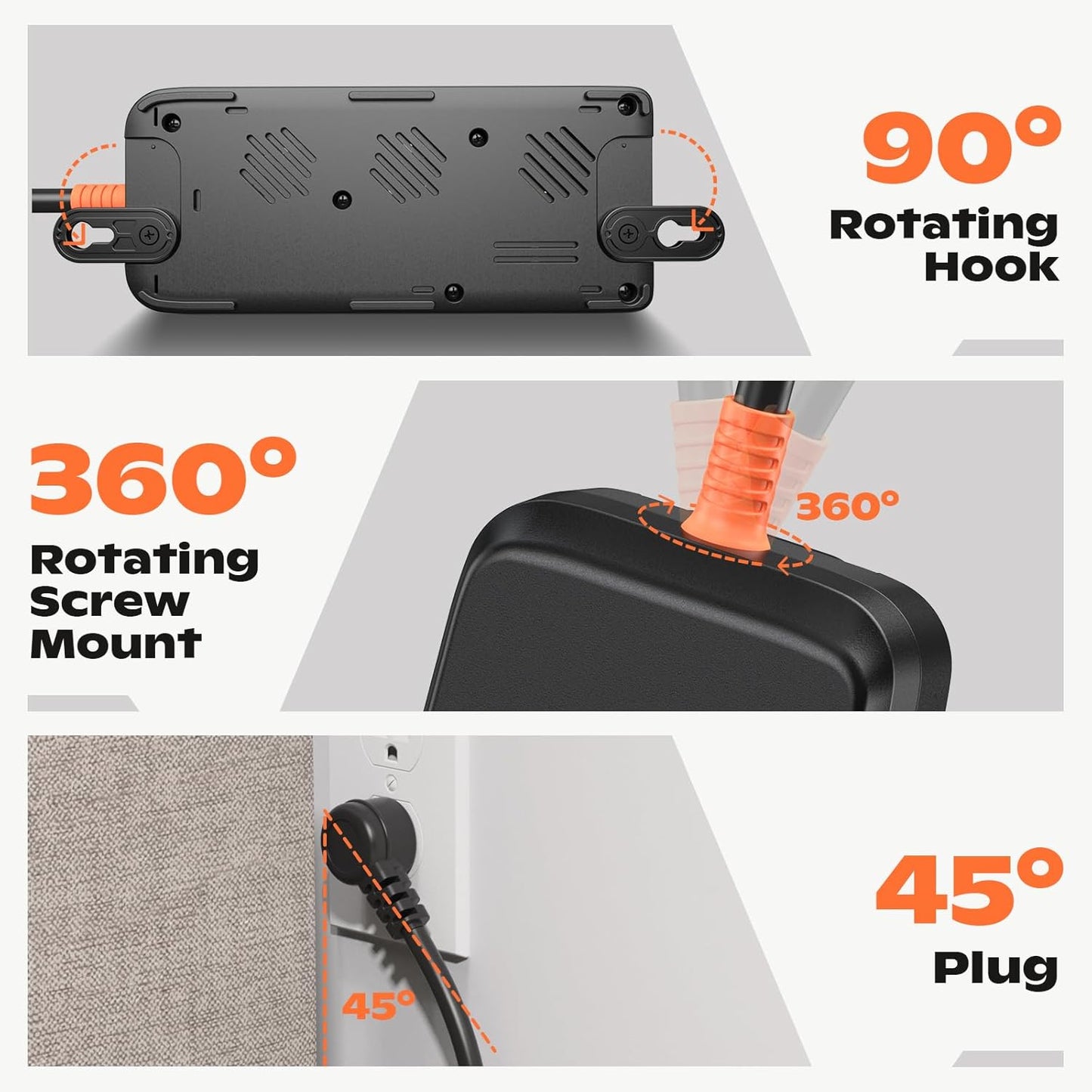 Surge Protector Power Strip,7-in-1 with 6 FT Flat PlugExtension Cord,Surge Protector,with 3 AC Outlets 2USB A,2USB C Outlets for for Home, Office, Dorm Essentials,UL FCC Listed Visit The ZZJ Store