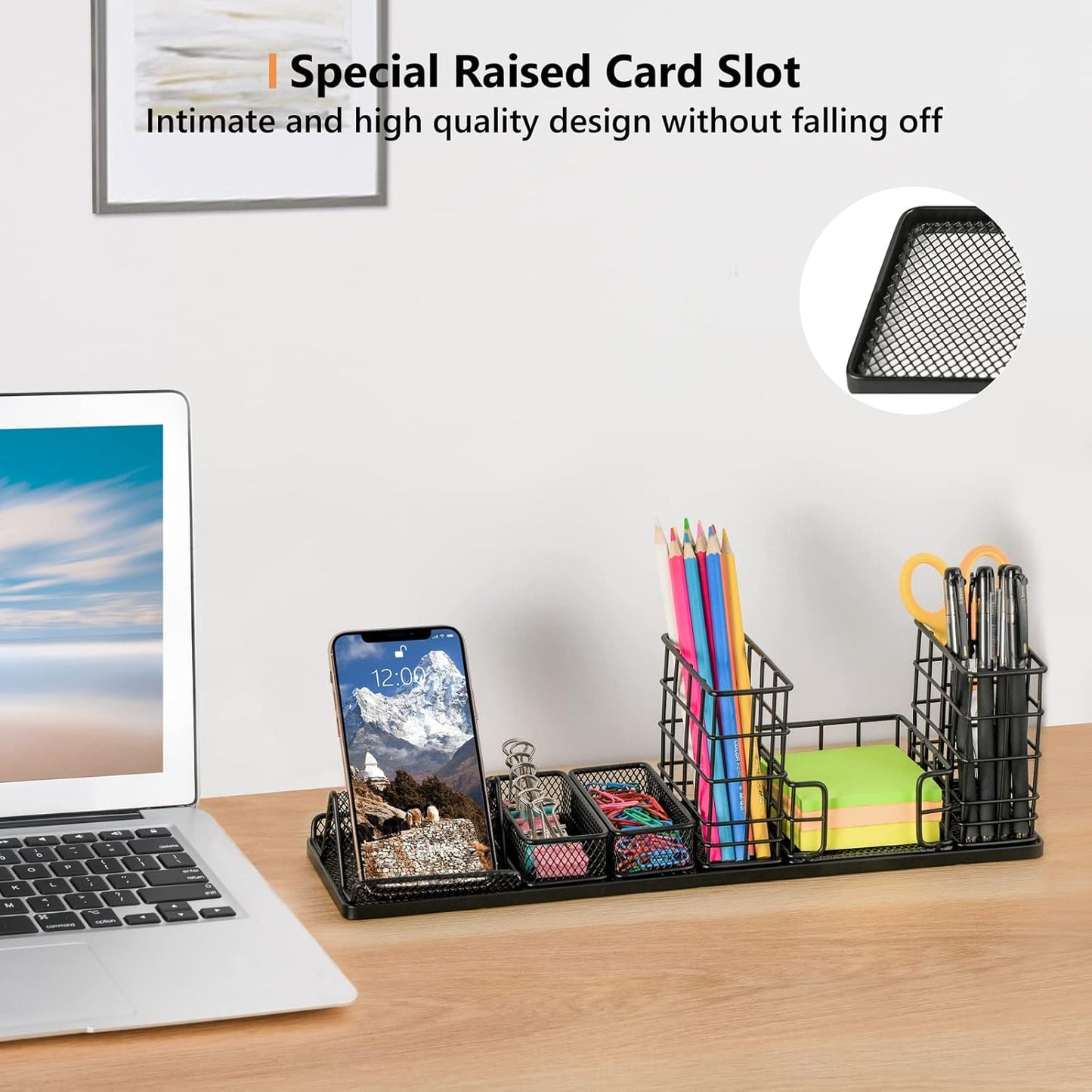 Pen Holder for Desk, Rotating Pencil Holder, Cup Holder for Desk Office, Pen Organizer in Black (Jet Black)