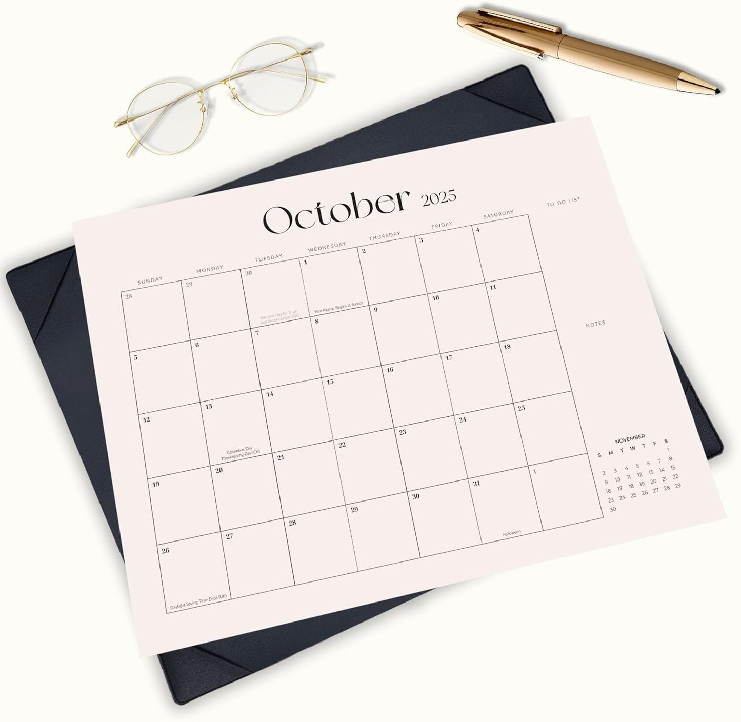 Large Desk Calendar 2025-2026 with Desk Mat, Desktop Calendar 18 Monthly Runs From July 2025 to December 2026, Desk Pad Calendar 22 x 17 Inch Perfect for Planning, Organizing, and Scheduling Your Life (Black)
