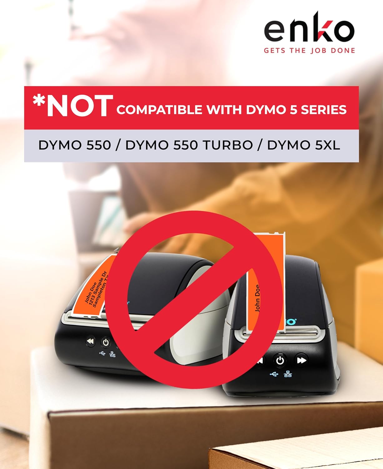 enKo [6 Rolls, 2100 Labels] Address, Shipping & Barcode Labels 30252 - Orange (1-1/8" x 3-1/2") Compatible for Dymo LabelWriter & Rollo Printer