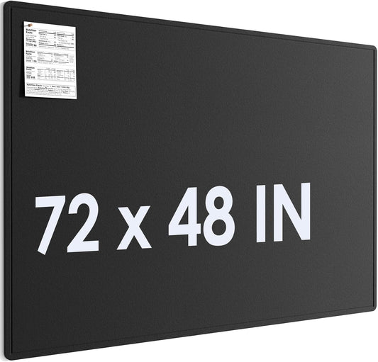 MaxGear Extra Large Bulletin Board 72" x 48", Foldable Felt Board Vision Board Supplies, Cork Board for Office, Home, School, Small Pin Boards for Walls Decorative Display Board Black