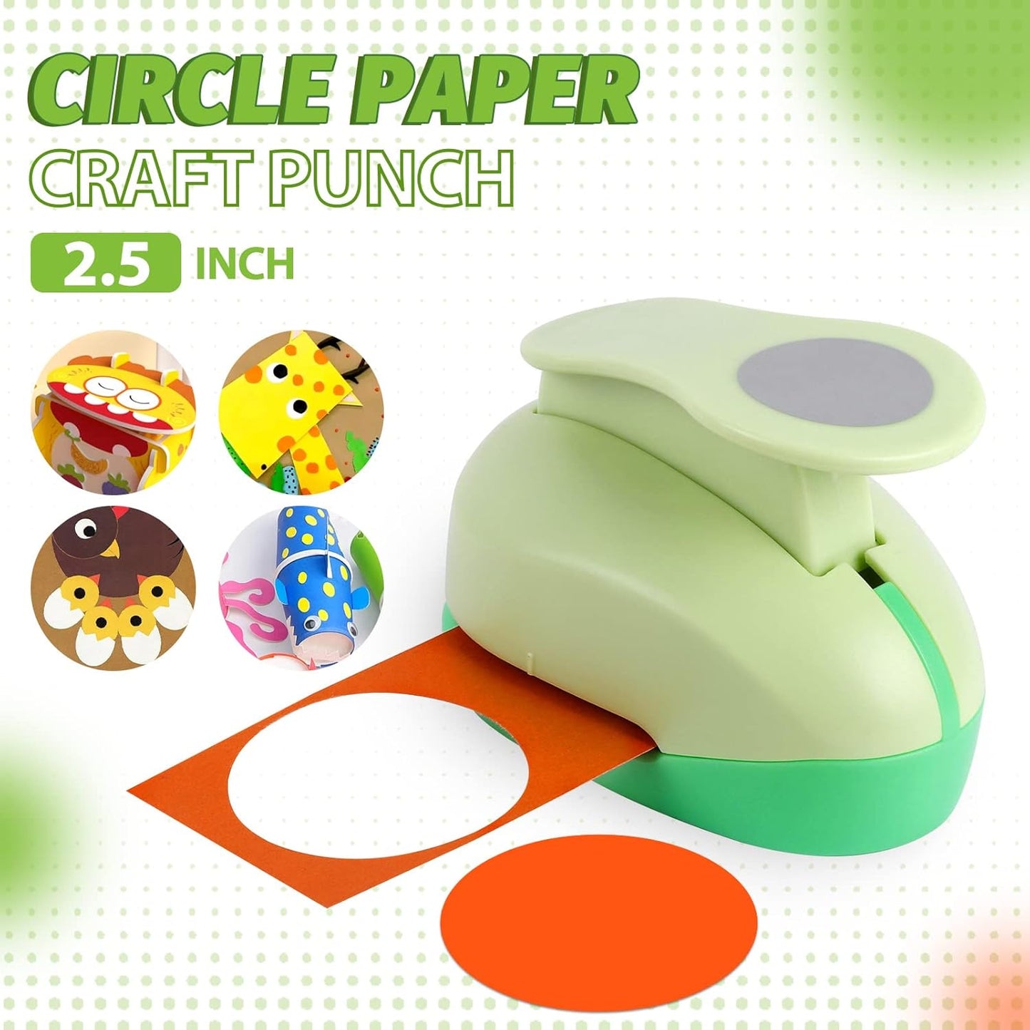 UCEC Circle Punch, 2.5 Inch Circle Hole Punch, Craft Paper Punches Circles Craft Punch Cutters for Handmade Crafting Scrapbooking Cards Arts Fun Projects