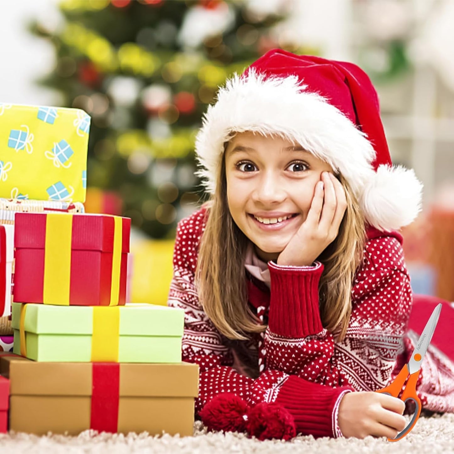 Scissors, Hnncugty 8" Scissors All Purpose Bulk Set of 18-Pack, Sharp Shears for Office Home Craft Sewing Fabric, High/Middle School Supplies Student Teacher Supplies, Comfort Grip Right/Left Handed