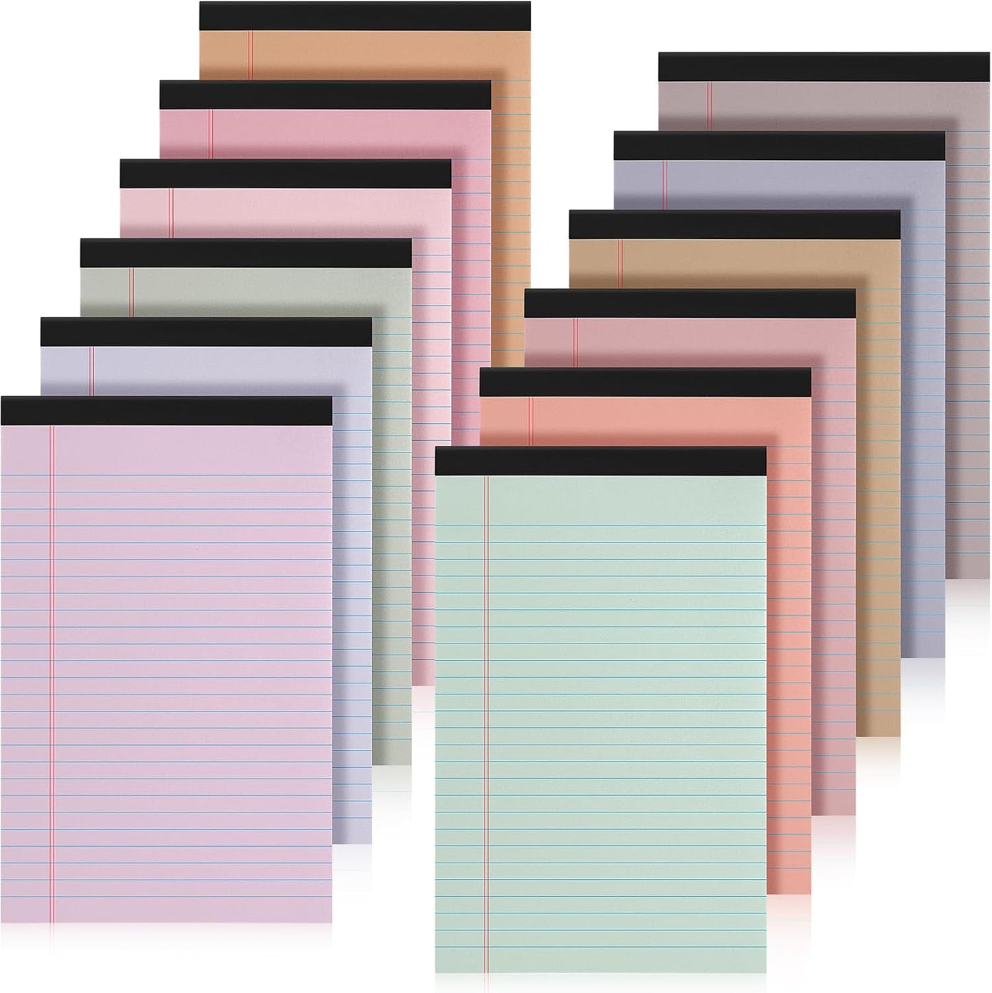 Fuutreo 12 Pcs 5" x 8" Legal Pad Writing Notepads 50 Sheets Small Legal Pad Narrow Ruled Multiple Color Lined Paper for School College Office Supplies Work (Pastel Colors)