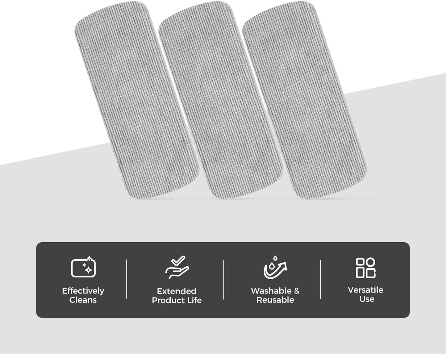 Click Clean 6-Pack Replaceable Felt Pads, Magnetic Whiteboard Eraser Felt Pads, Designed for Click Clean Replaceable Dry Erase Board Eraser, Intended for Classroom, Home and Office Use