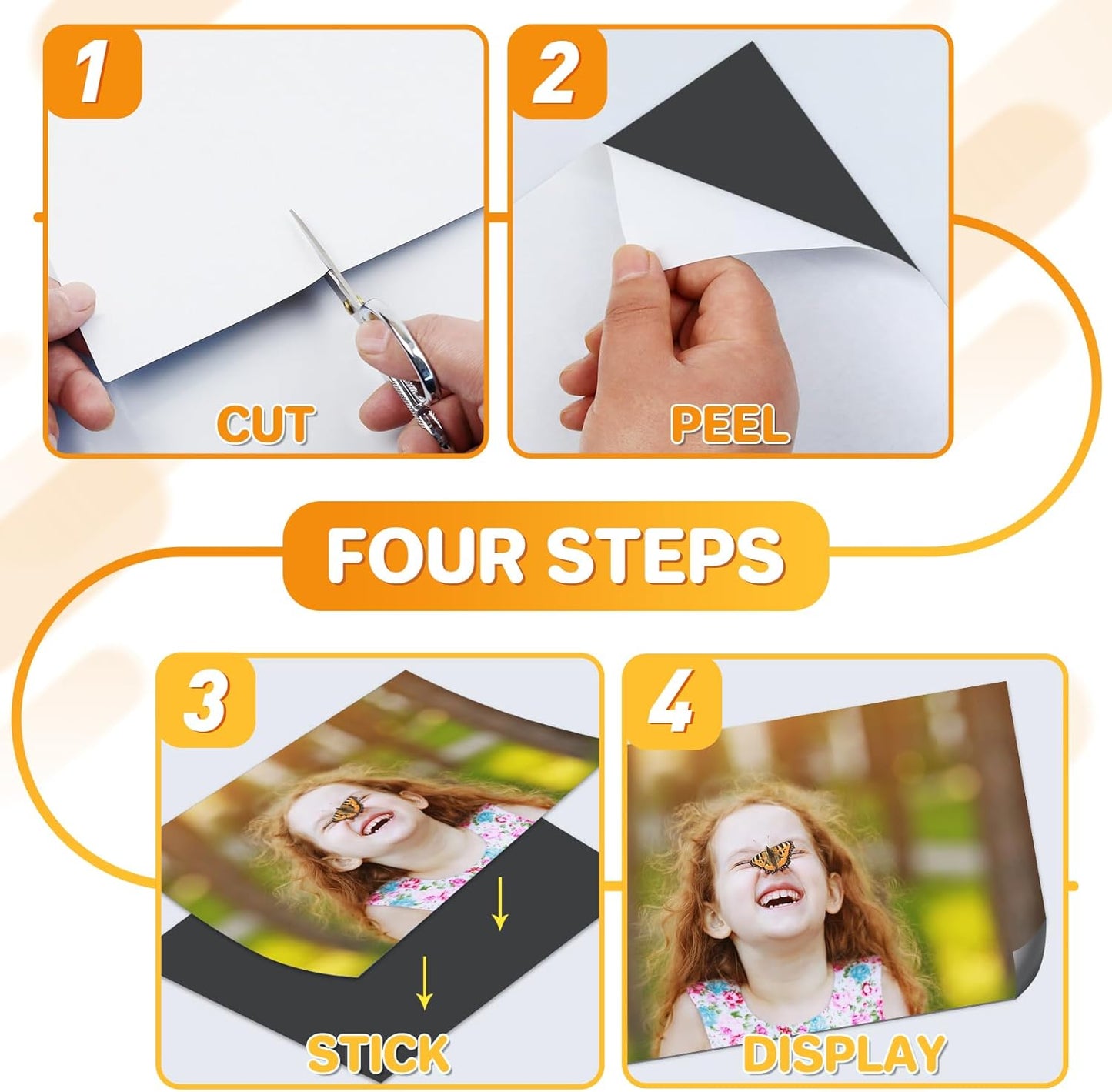 FINDMAG Magnetic Sheets, 11 Pack, 4" x 6" Magnet Sheets with Adhesive Backing, Cut and Customize Flexible Self Adhesive Magnetic Sheets for Picture, Photo, Craft and DIY