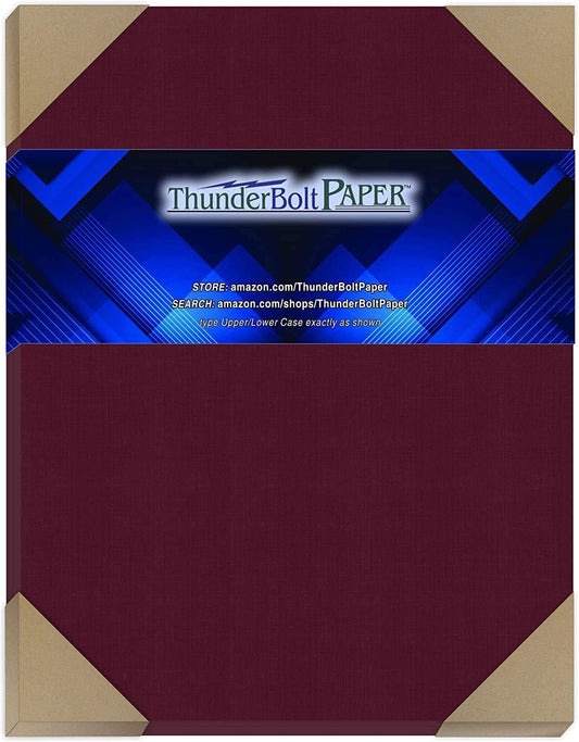 25 Dark Burgundy Linen 80# Cover Paper Sheets - 8.5X11 Inches Standard Letter|Flyer Size - 80 lb/pound Card Weight - Fine Linen Textured Finish - Deep Dye Quality Cardstock