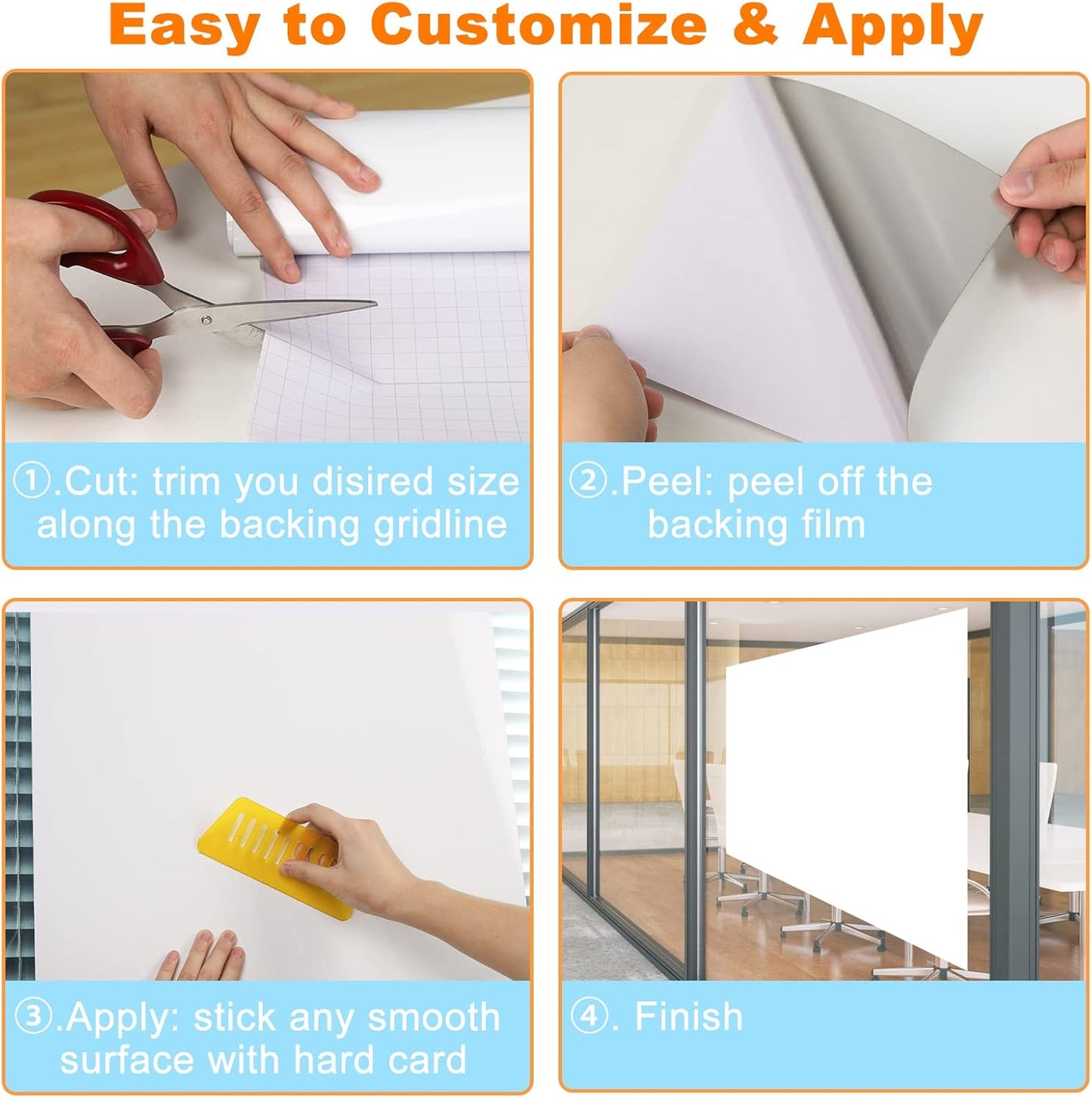 Nortix White Board Wallpaper, Whiteboard Contact Paper, 36" x 24" Super Sticky Whiteboard Sticker Wall Decal on Wall, Table, Doors, No Ghosting,1 Piece (2x3ft)