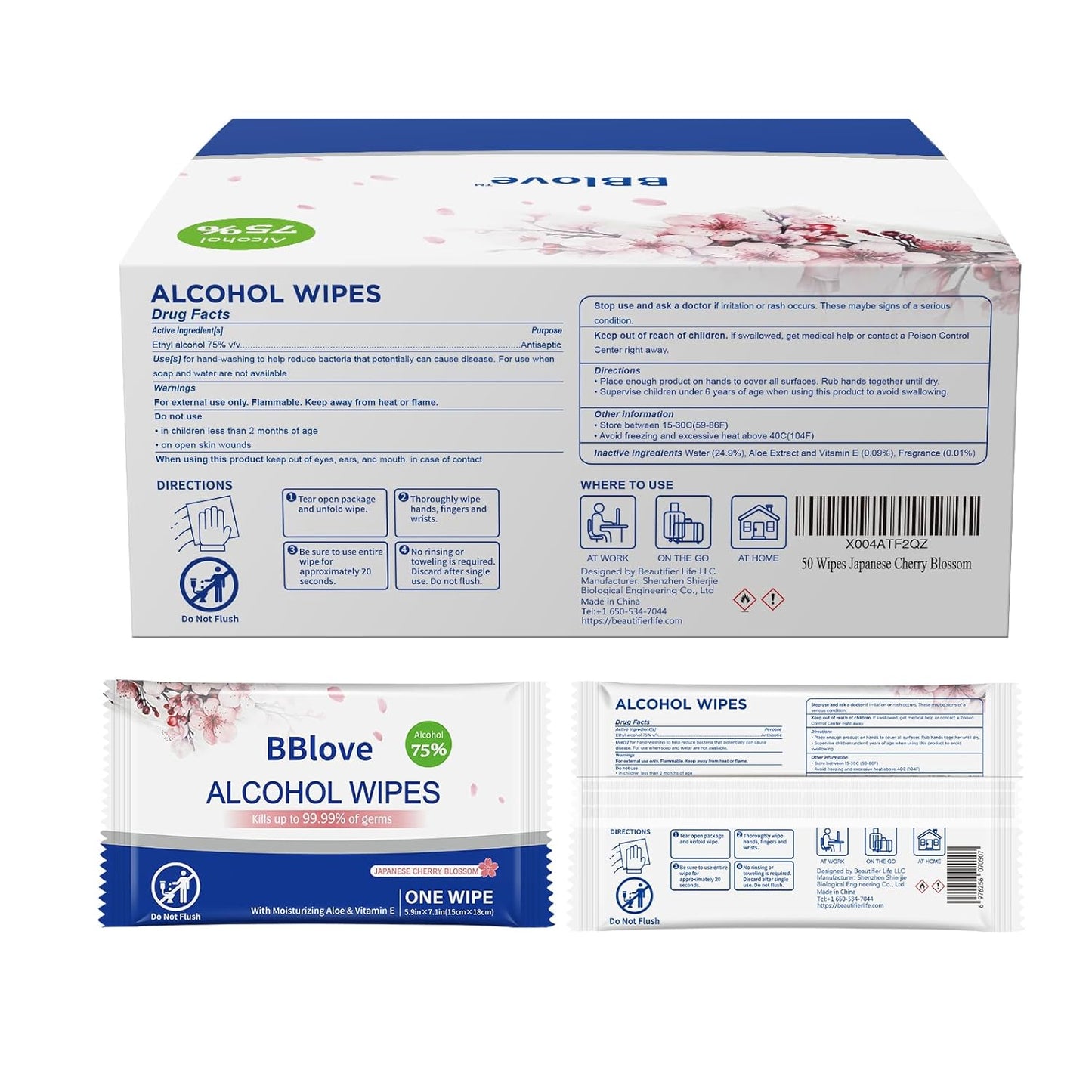 75% Alcohol Hand Sanitizer with Aloe Moisturizer & Vitamin E for On-the-Go Use, All-Purpose Travel Wipes Count, Restaurant, Home Office