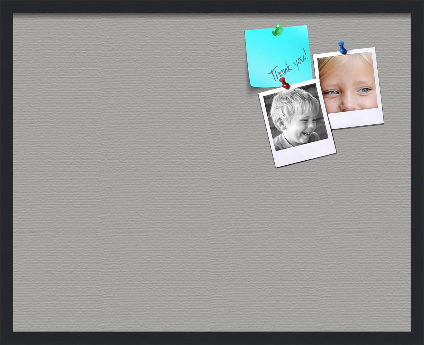 PinPix 30x24 Inch Cork Bulletin Board. This Decorative Framed Pin Board Comes with Dark Stone Design and a Satin Black Frame. Ideal for Home Office Decor or Message Board (PinPix-1808)