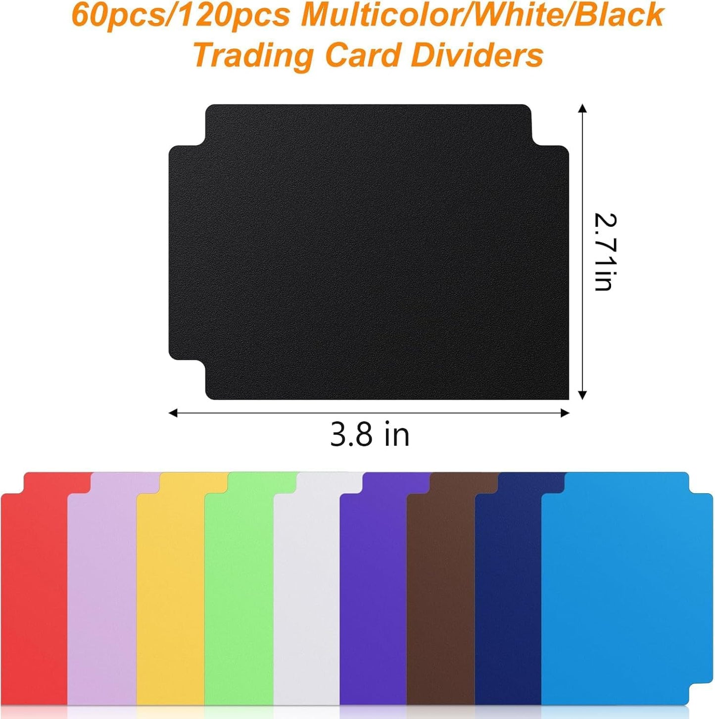 60 Pcs Trading Card Divider Multicolor Card Separators for Office Games Plastics Sports Baseball Card Dividers with Tabs Cards Box Dividers for photocard, 2.71 * 3.8 Inches