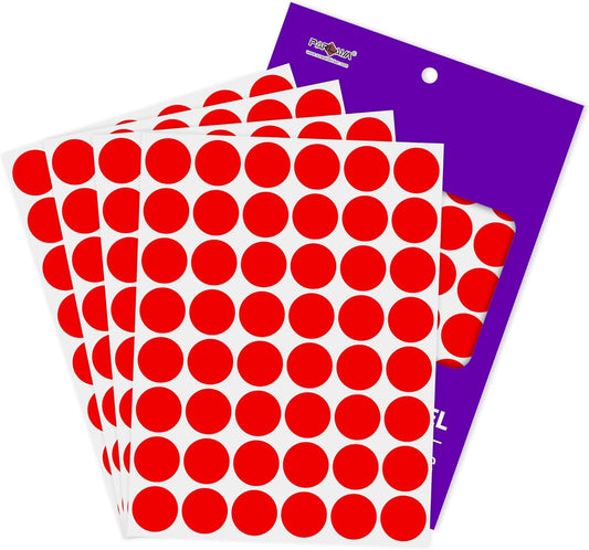 PARLAIM 1 inch Round Red Dot Sticker,720PCS Permanent Adhesive Color Code Circle Sticker Labels for Office Classroom Garage Sale