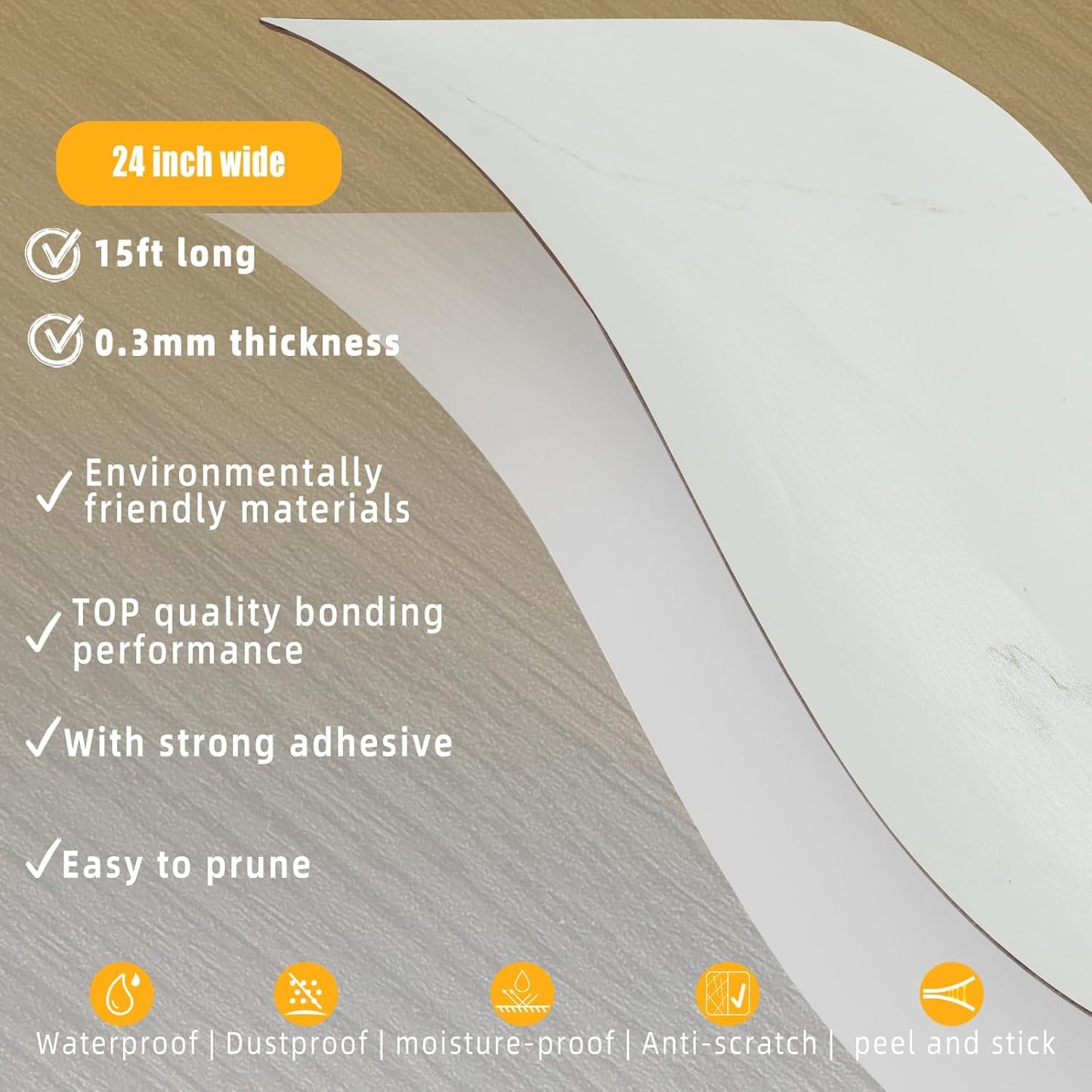 GSCIT Club Wood Grain Repair Tape, 24 inch X 15ft Self Adhesive Marble Grain Repair Patch for Tables, Chairs, Baseboards, Doors, Windows, Floors, Handicraft DIY.