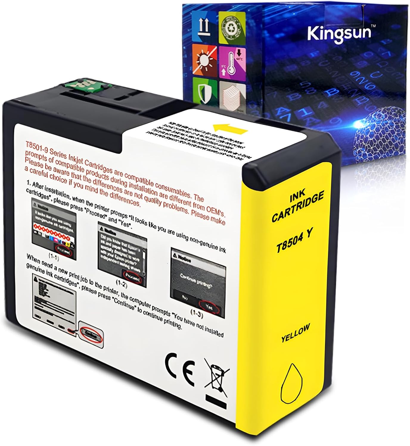 T850 Ink Cartridge T8504 T850400 Remanufactured Work for SureColor P800 (1-Pack, Yellow)