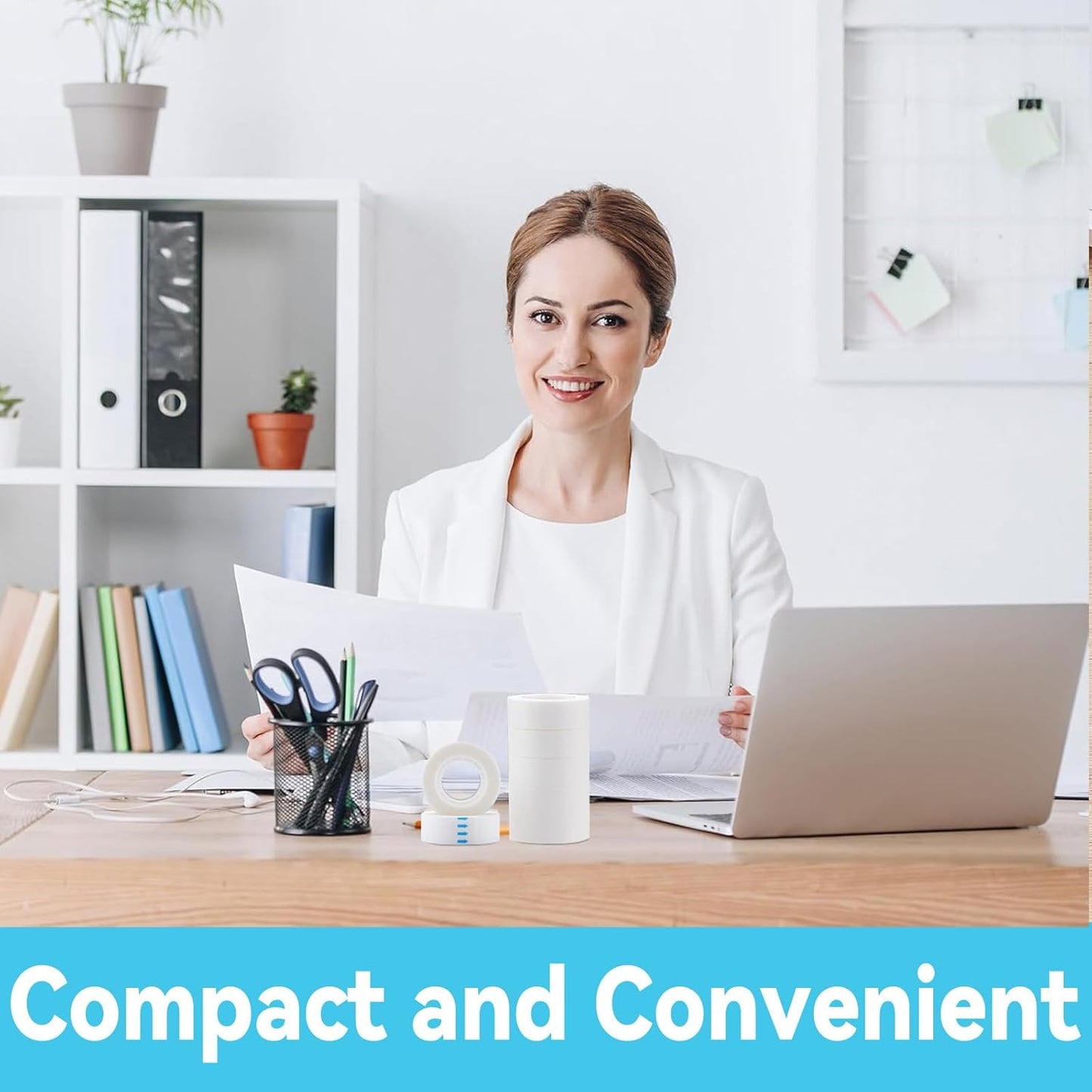 Invisible Tape Refill - Tear by Hand, 3/4'' X 1000'', 16 Rolls Gift Wrap Tape for Repairing, Back to School Supplies, Writable