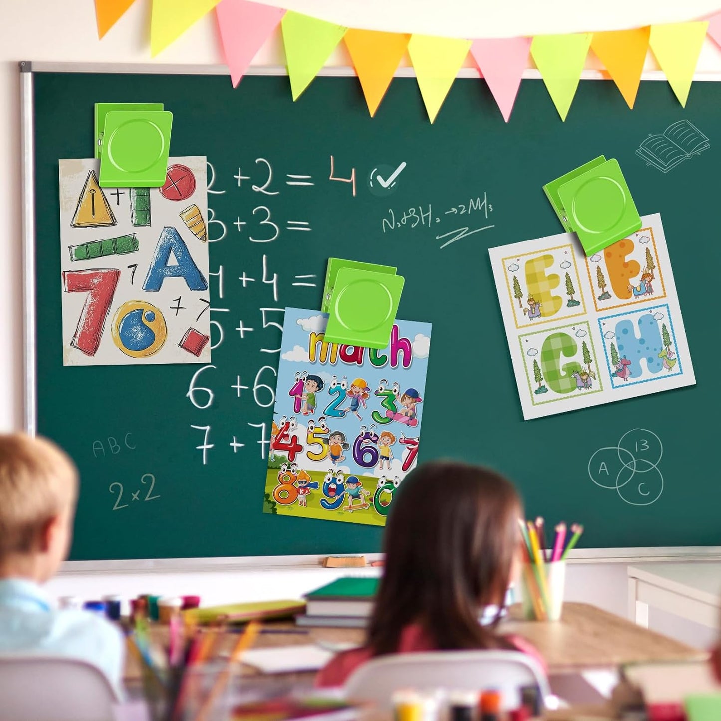 FINDMAG Extra Strong Magnetic Clips, Heavy Duty, Super Large, 4 Pack, Green