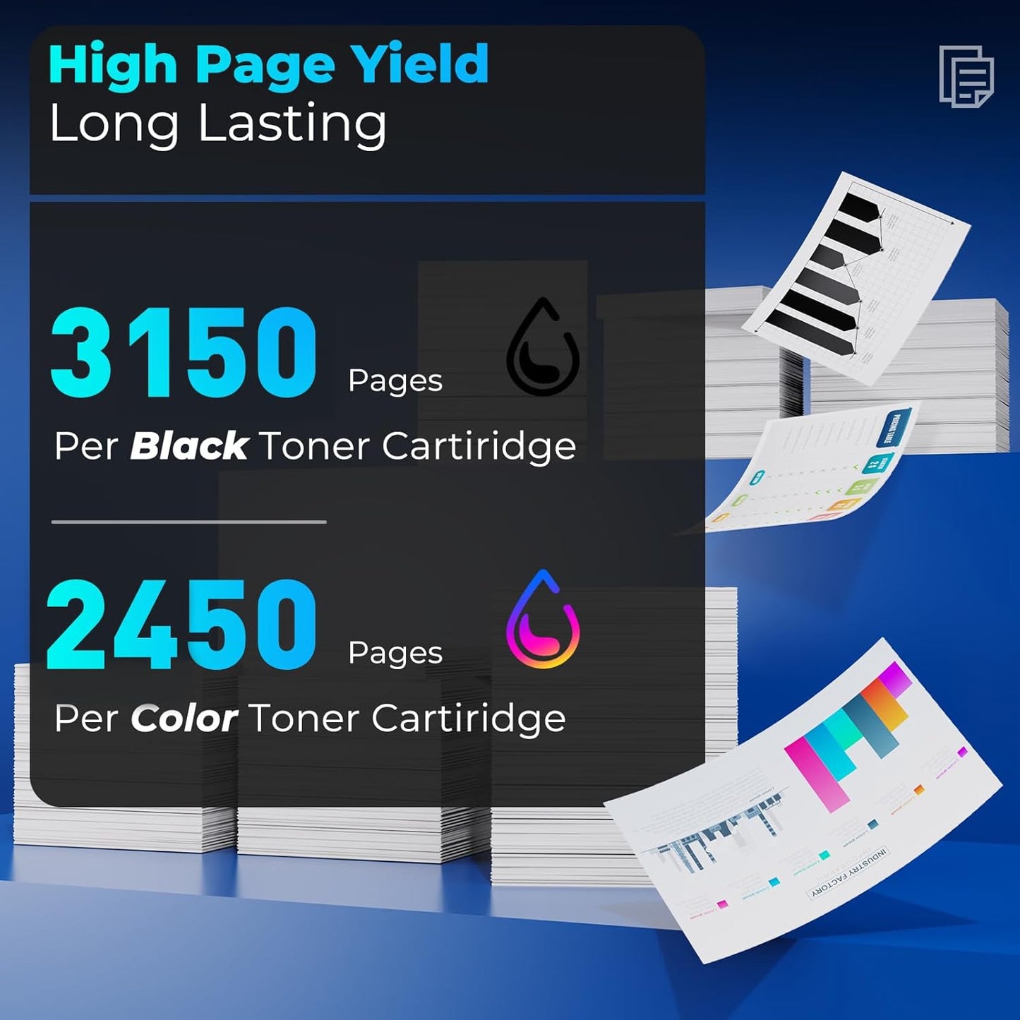 206X Toner Cartridges 4 Pack Replacement for MFP M283fdw M283cdw for HP 206X HP206X 206A 206 HP206A Toner Work for Color Laser Jet Pro MFP M283fdw M255dw M283cdw M283fdn M282nw M255nw Printer Ink 206X