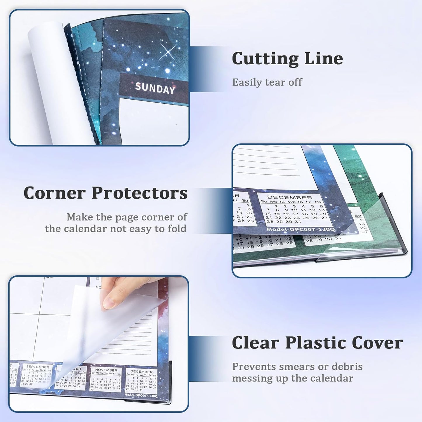 Ospelelf Desk Calendar 2025-2026 Large 22"x17" Monthly Family Planner Pad with Protective Cover 18 Months July 2025 to December 2026 Starry Sky