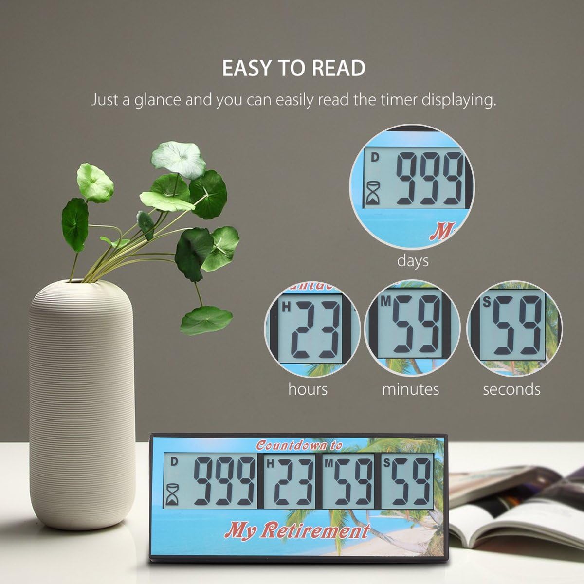 A AIMILAR Digital Retirement Countdown Timer 999 Days Count Down Timer
