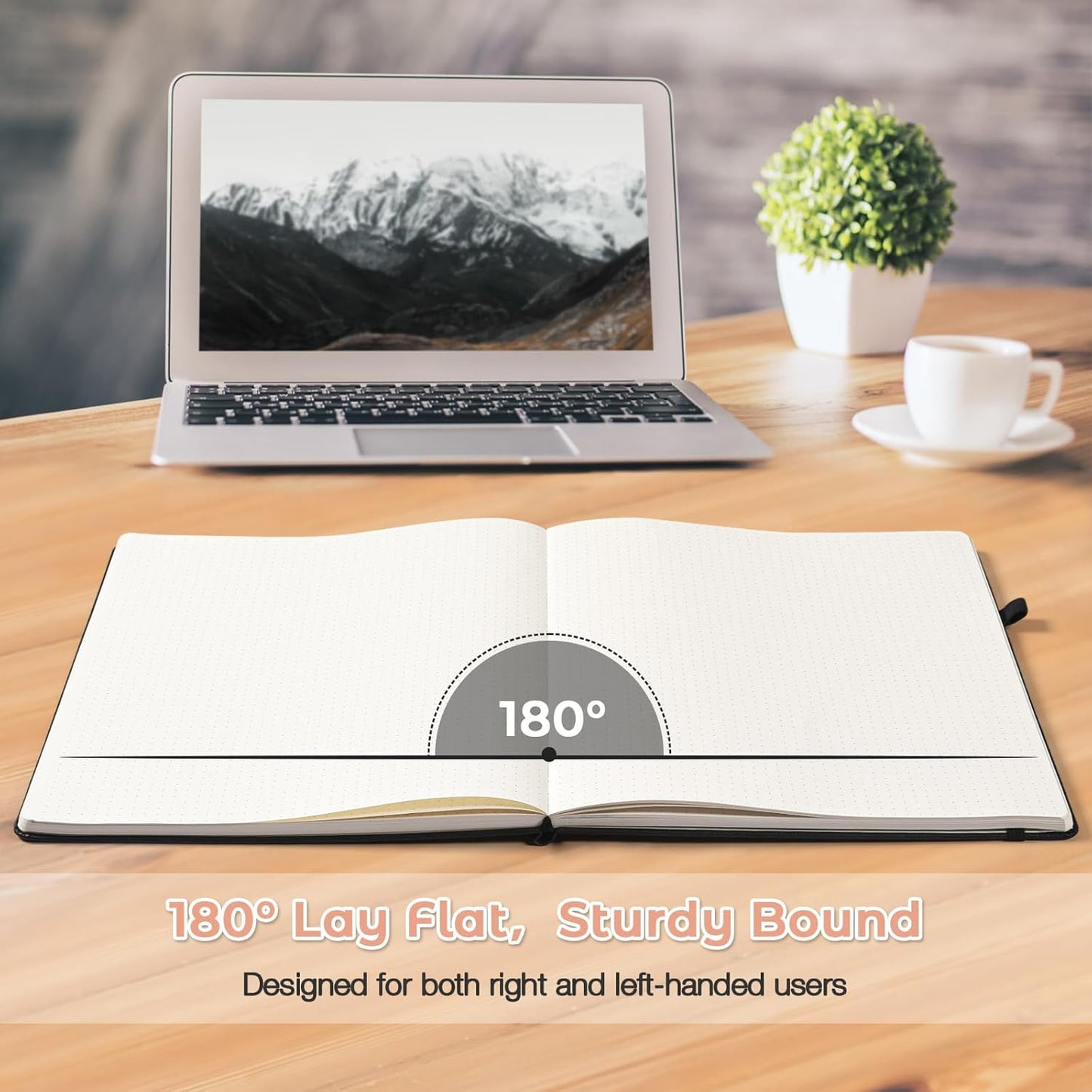 Dotted Journal, Hardcover Notebook 8.5 x 11, Dot Grid Notebook Journal for Women, Men, Large Leather Journals for Writing, Bullet, No Bleed Thick Paper, A4 Notebooks for Work, School, Notes, Pink