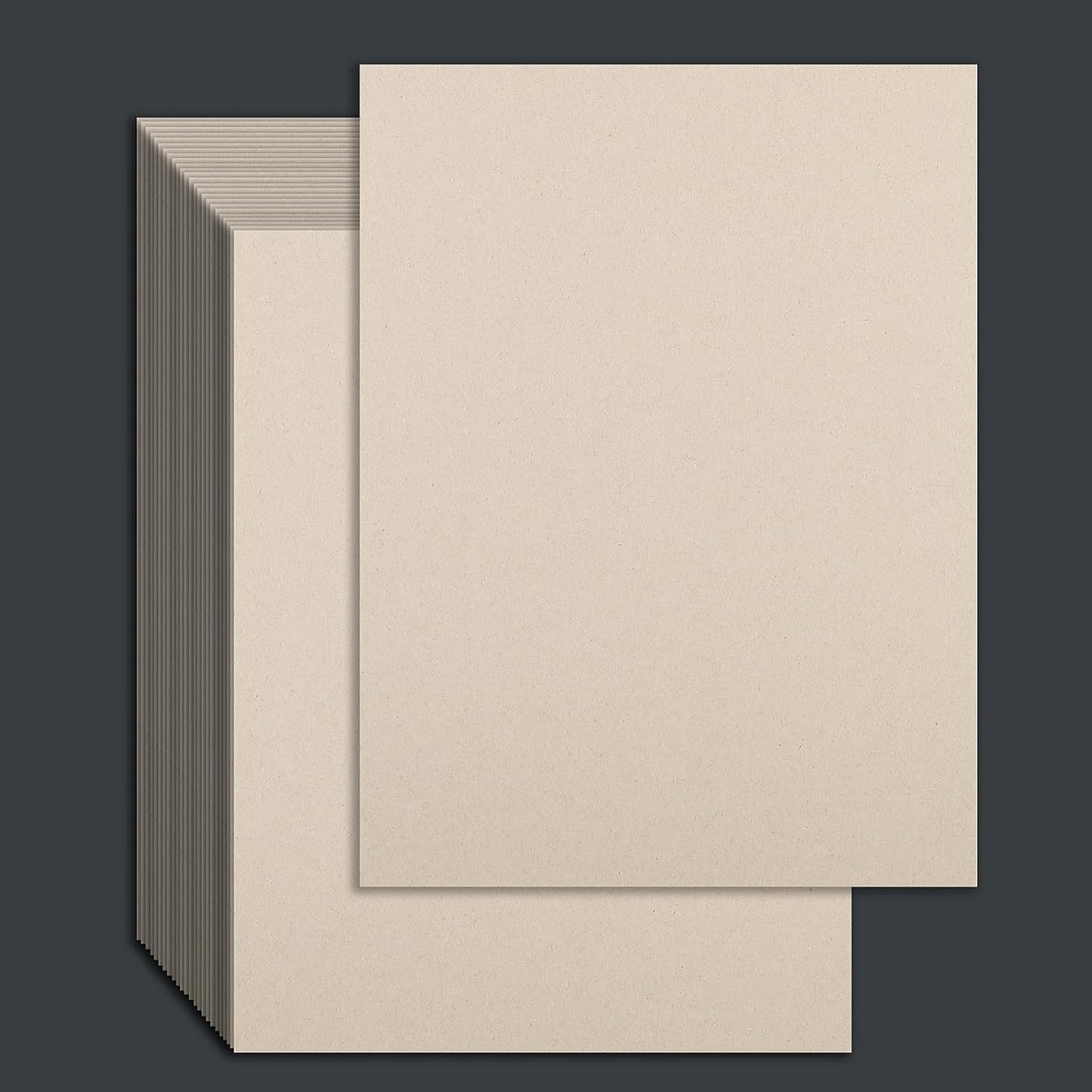 25 Pcs Book Board, Binder Board, Cover Board, Heavy Duty Chipboard for Book Binding, DIY Cardboard (Gray, 9 x 12 Inch 80PT)