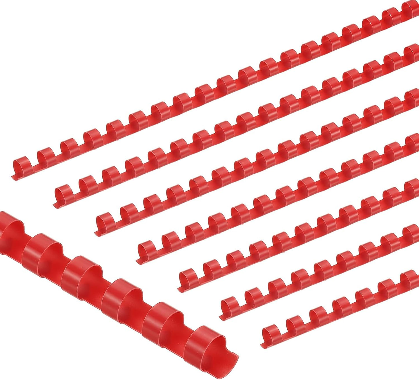 PATIKIL 10mm (3/8") Plastic Binding Combs, 200 Pcs 21 Rings Comb Binding Spines 60 Sheet Capacity Letter Size for Binding Paper Sheets Notebook Calendar Picture Album, Red