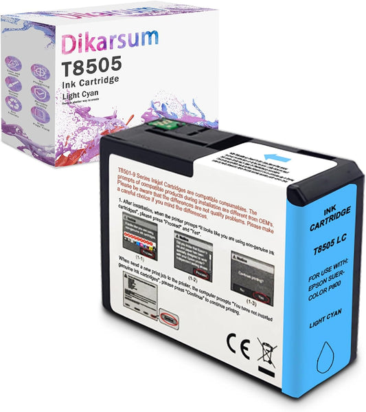 T850 Ink Cartridge Remanufactured T8505 T850500 Ink Cartridge Replacement for Surecolor P800 Printer(Light Cyan)