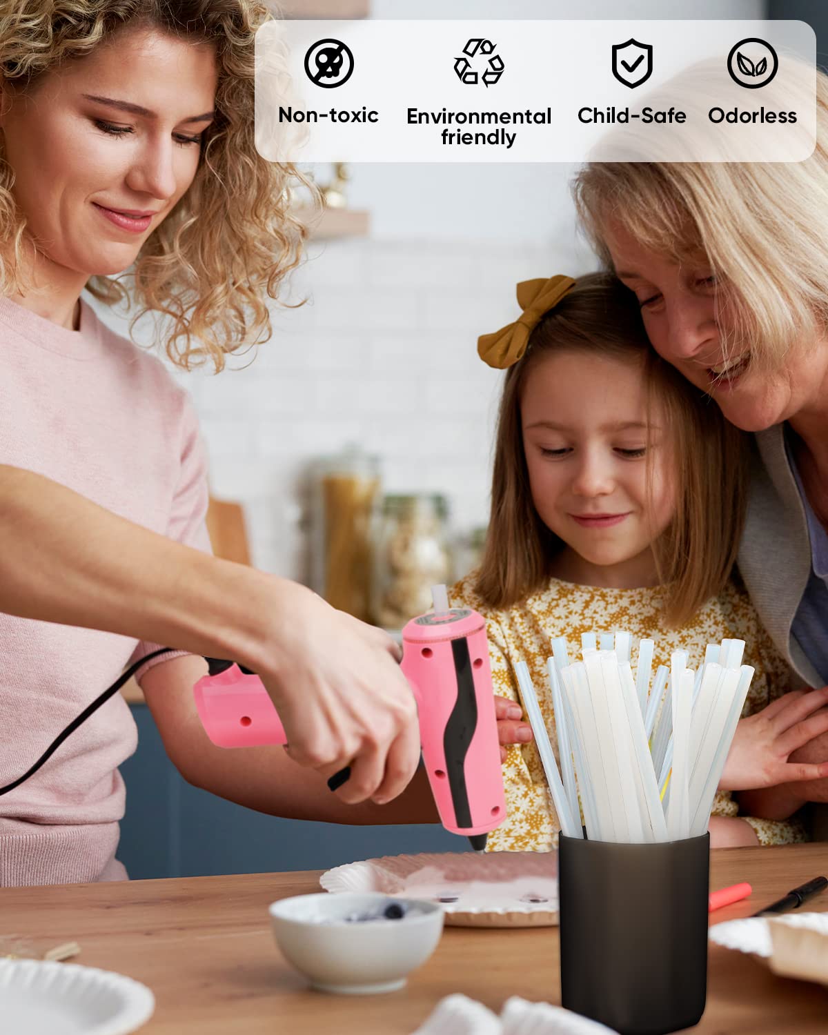 SHALL Full Size Hot Glue Sticks, 0.43” Dia x 4” Long, 120-pack Clear Hot Melt Glue Gun Sticks for All-Temp Glue Guns, Multipurpose for Kids Adults DIY Art Craft Sealing Repairing Festival Decoration