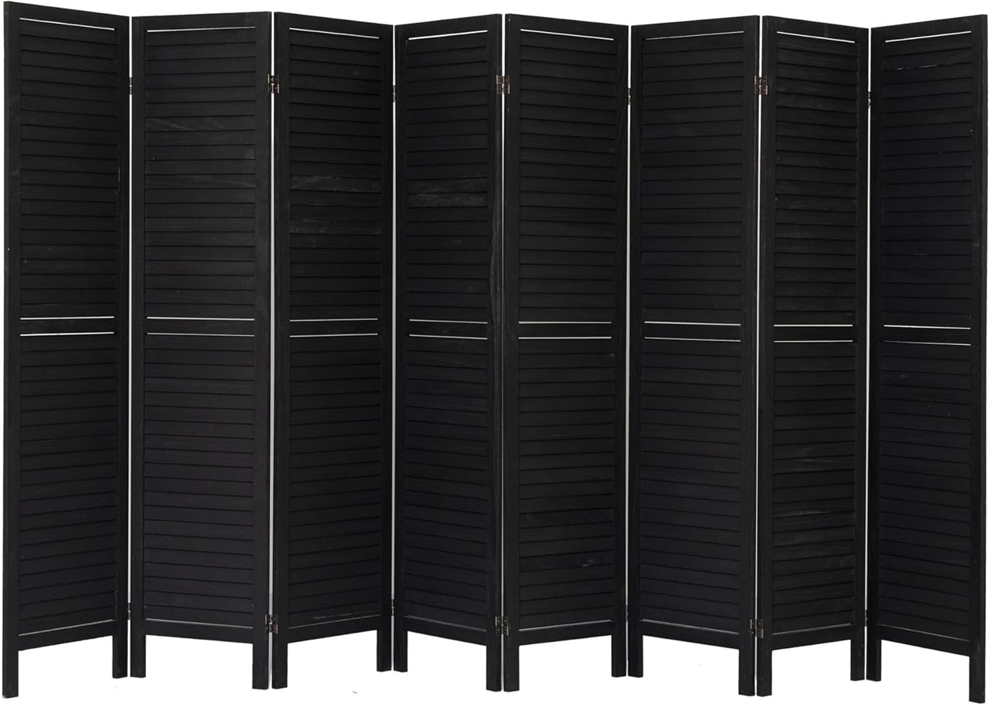 NicBex 8 Panel Room Divider 5.6FT Wood Room Dividers with Louvered Design, Folding Privacy Screens Portable Freestanding Partition Wall Dividers for Home Bedroom Office, Black