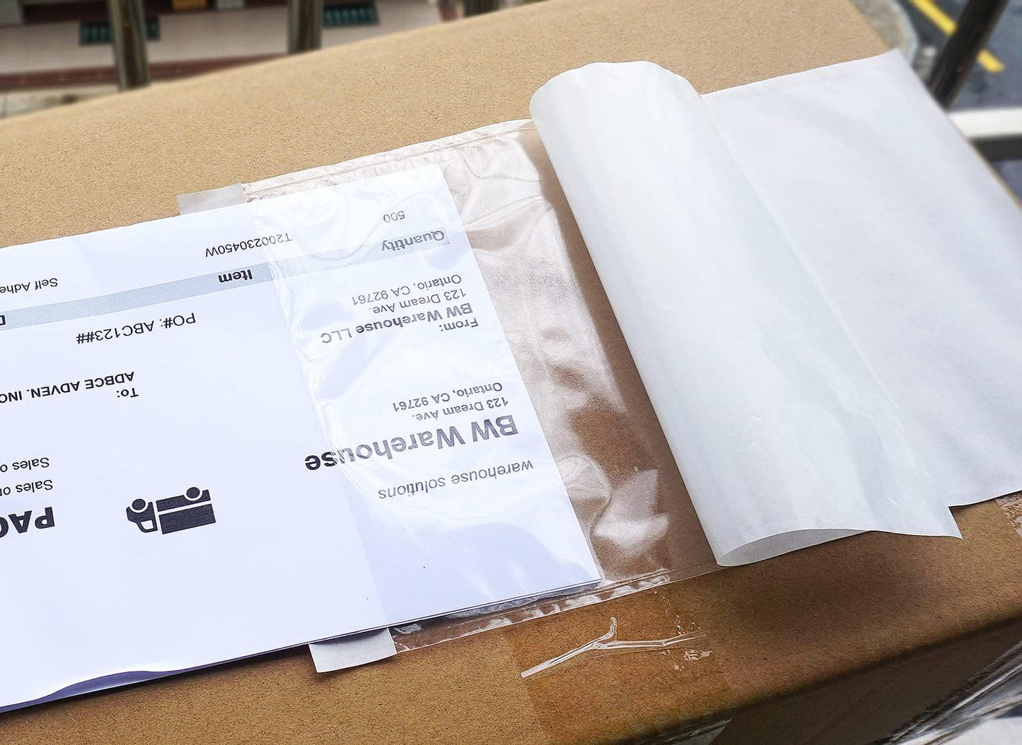 Premium 6''x10'' Packing List Envelope, Tailored Size for Letter-size Paper Folded in Half, Adhesive Shipping Label Pouch/Sleeve (100 pack)